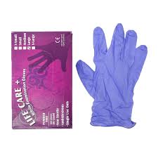 Life Care Nitrile Examination Gloves – Blue, Powder Free (100 Gloves)