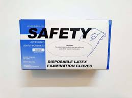 Safety disposable latex examination gloves